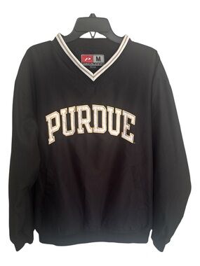 Vintage 90's PURDUE Boilermakers Big Embroidered Logo Windbreaker Pullover